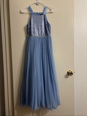 Xtraordinary Light Blue Sequin Bodice Tulle Gown